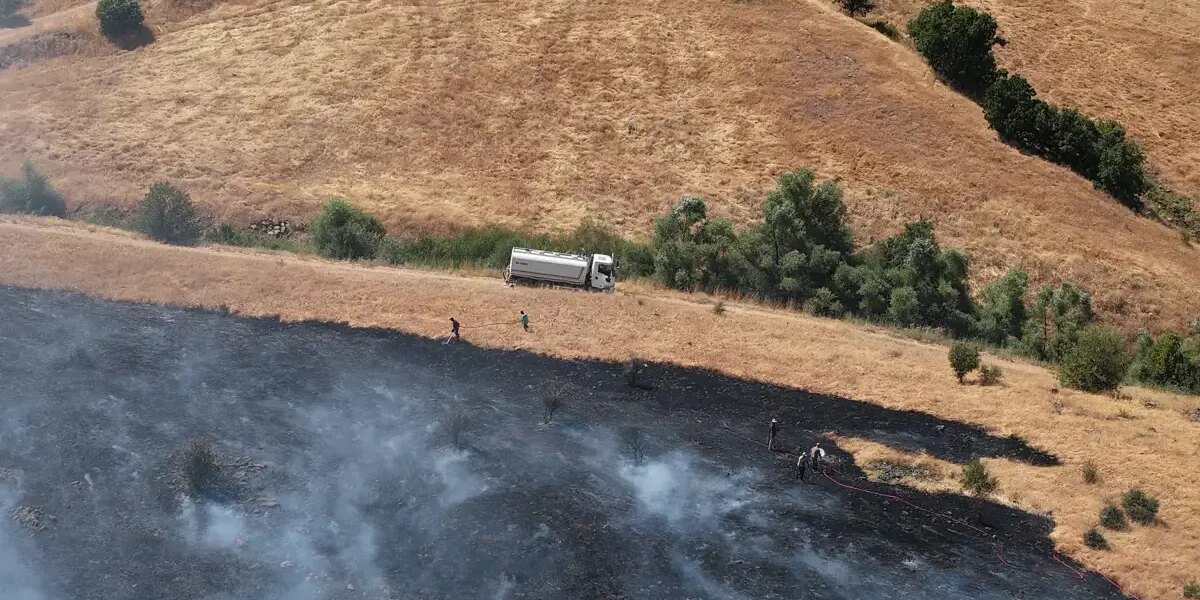 Tunceli’de otluk alandan ormana sıçrayan yangın söndürüldü