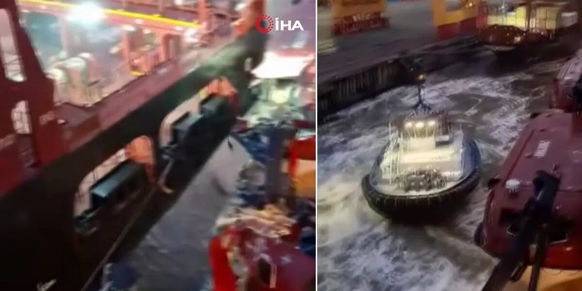 Almanya’da yolcu gemisi yük gemisine çarptı. Facianın eşiğinden dönülen kaza kamerada